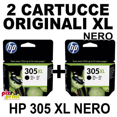 Hp 305 Xl Nero Nr. 2 Cartucce Originali Deskjet 2720 2730 Envy 6020 - 3Ym62Ae