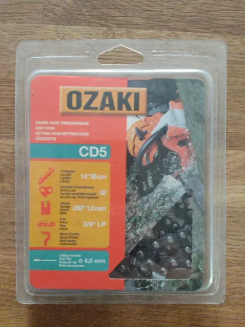 Chaîne de tronçonneuse OZAKI - 3/8" - .050 (1,3mm) – 52 maillons - 14" / 35 cm