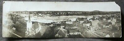 Antique Photo-Panorama of Midwestern Town,circa 1900-Real Photo Postcard,11x 3.5