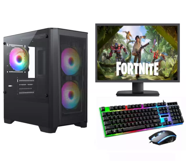 Fast Gaming PC Computer Bundle Monitor i5 Quad Core 8GB 1TB Win 10 2GB GT710 WOW