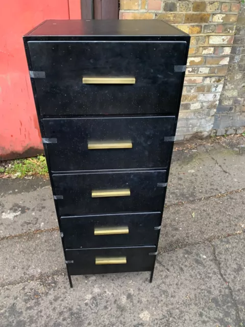 Vintage retro mid century gun metal grey Swoon chest of drawers Stepney RRP649