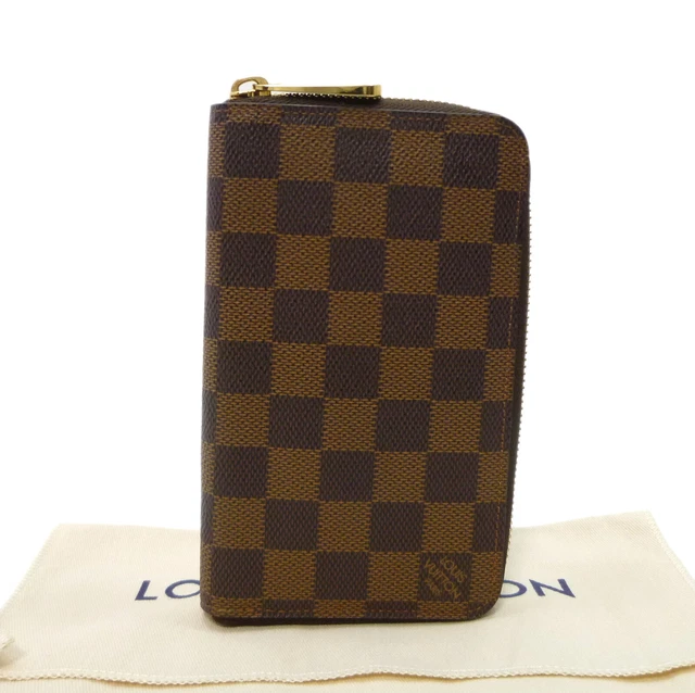 Authentic LOUIS VUITTON Zippy Compact Wallet N60028 Damier Ebene #1020487