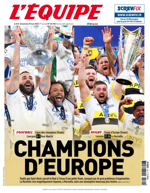 Journal L'Equipe Du 21 Mai 2023 N°25116 - Deux Étoiles Dans Les Yeux + Sud Owest - Édition Originale