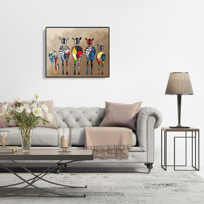 FRAMELESS PAINTING BY Numbers DIY Color Zebra Hand Painted Canvas Oil