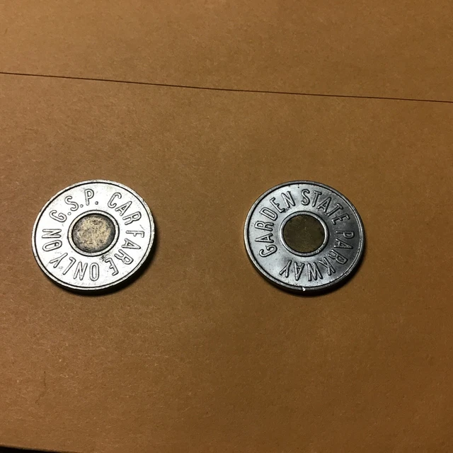 USED GARDEN STATE Parkway New Jersey Car Transit Token Lot Of 2 4.00