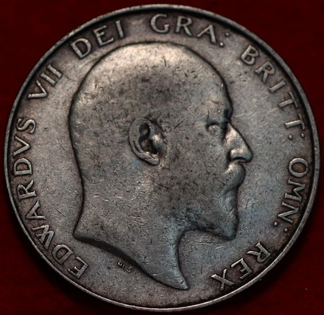 1909 Great Britain 1/2 Crown Silver Foreign Coin