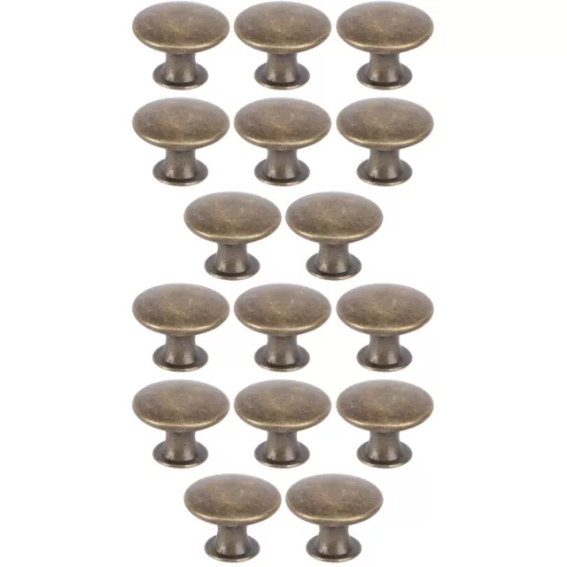 16 Pcs Antique Brass Drawer Handles Single Hole Knob Closet Knobs Door Vintage
