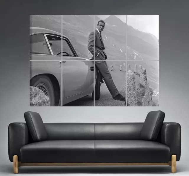 Sean CONNERY VINTAGE JAMES BOND Art Poster Grand format A0