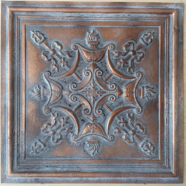 Drop in Ceiling tiles faux tin weather copper decor wall panels PL07 10pcs/lot