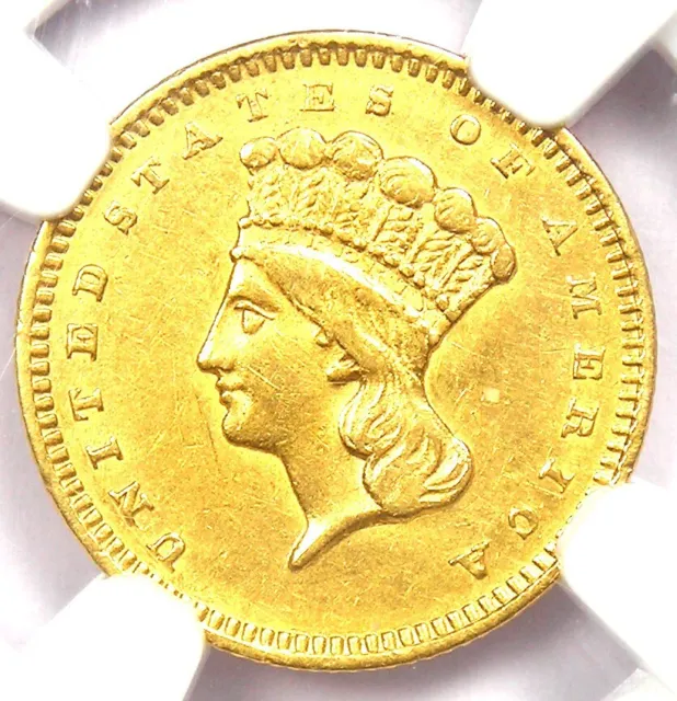 1859-S Indian Gold Dollar G$1 Coin - NGC AU Details - Rare San Francisco Coin!