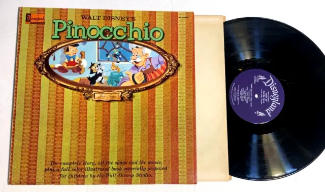 Pinocchio Walt Disneys Complete Story Songs Music & Booklet LP Gatef  Nm