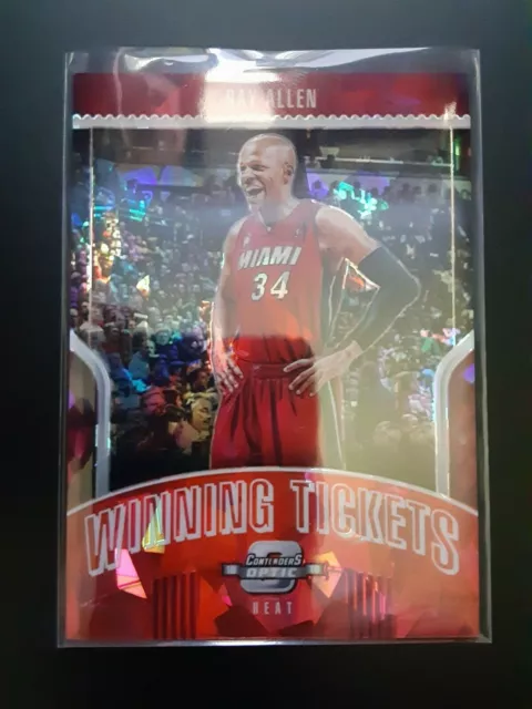 Ray Allen 2018-19 Contenders Optic Winning Tickets Cracked Ice Red Prizm