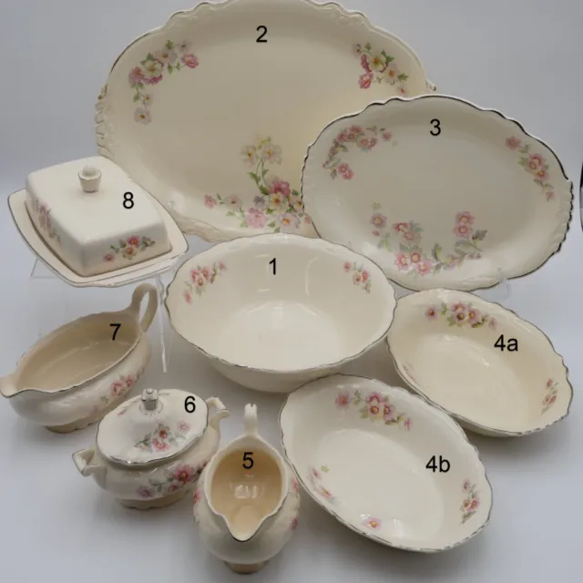 Homer Laughlin Virginia Rose (Moss Rose) JJ-59 Hostess Set - Individual Pieces