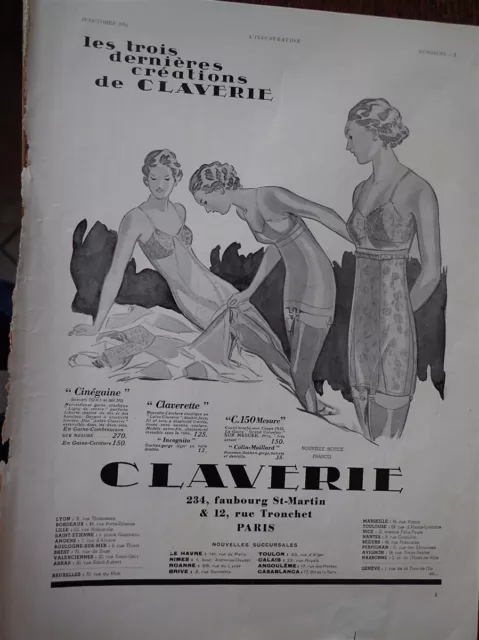 CLAVERIE + DUBONNET by CASSANDRE + SUITCASE paper advertising ILLUSTRATION 1934