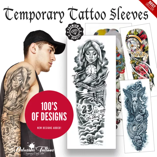 Realistic Temporary Tattoo Sleeve Full Arm Waterproof Tattoo Transfers Body Art