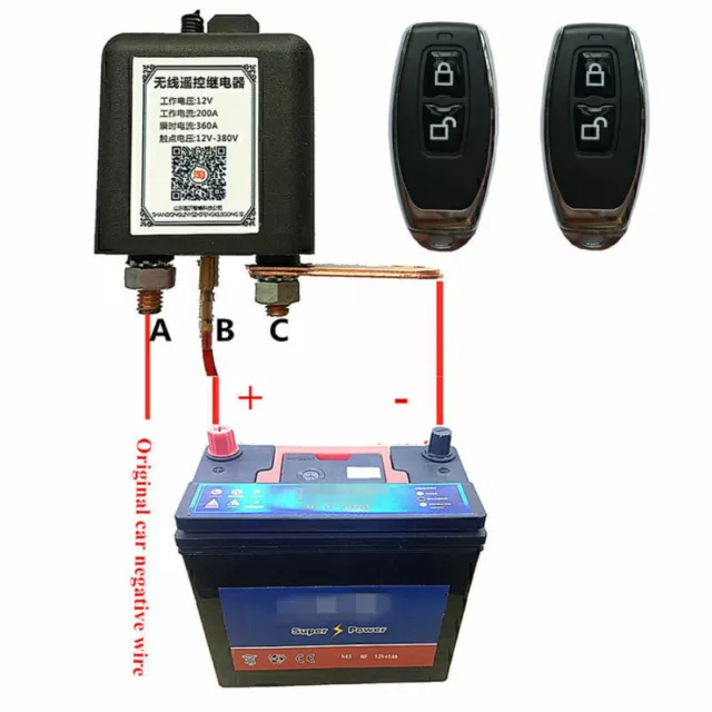 Batteria 12V relè di separazione batteria auto interruttore universale con 2x telecomando M3M8