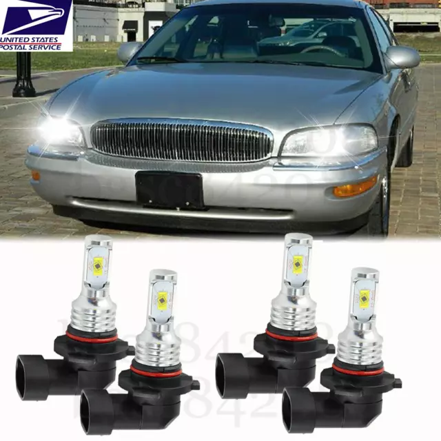 6000K LED Headlight Bulbs For Buick Park Avenue 1991-2005 High & Low Beam Qty 4