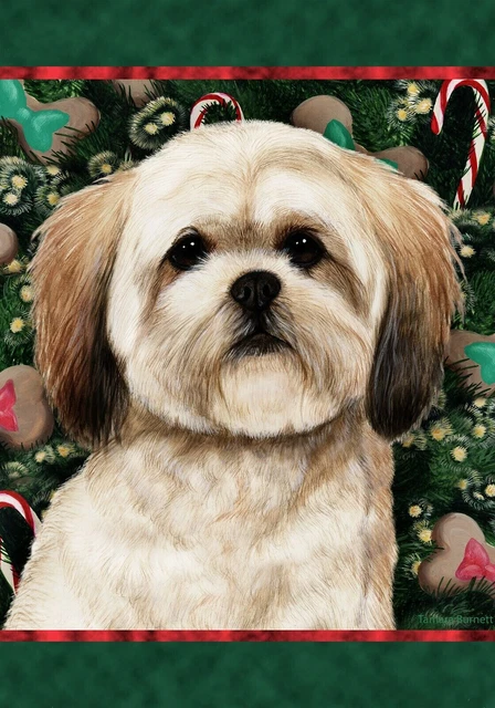 Christmas Holiday Garden Flag - Sable Lhasa Apso 142931