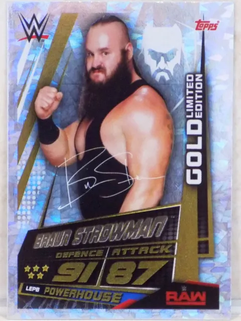 Wwe Braun Strowman  2019 Topps Slam Attax Universe Gold Limited Wrestling Card