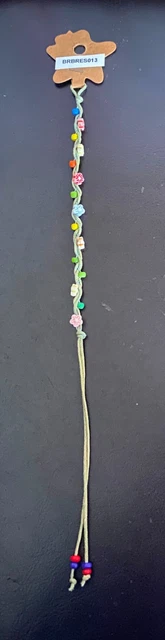 Bracelet Brésilien Tressé Coton Ciré – Multicolore Avec Charme Bleu Foncé, Style Amitié Unisexe