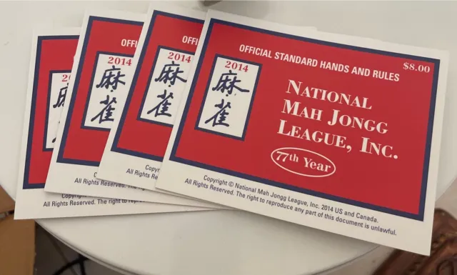 2014 National Mah Jongg League Standar Card/Rule Standard Print Set of 4 New