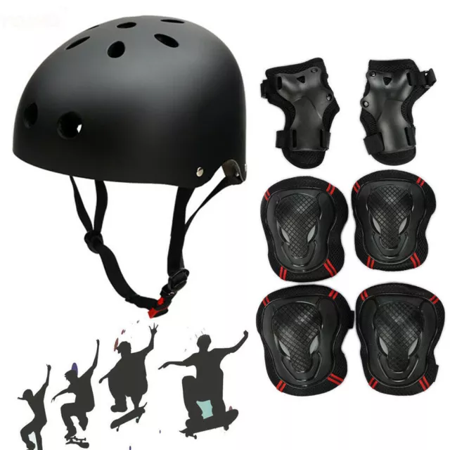 DE Erwachsenen Kinder Helm Inlineskating Skateboard/Skate Protektoren Set S/M/L