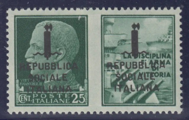 ITALY RSI (Social R) War Propaganda - Sassone 49 cv 210$ Certificate MNH** R+