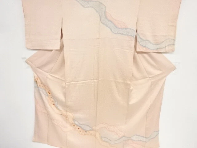 44347# Japanese Kimono / Antique Kimono / Shibori / Embroidery / Maple & Pin