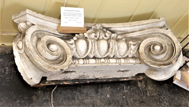 Antique DETROIT Architectural Salvage Terra Cotta Column Capital Top Ionic 1925 3