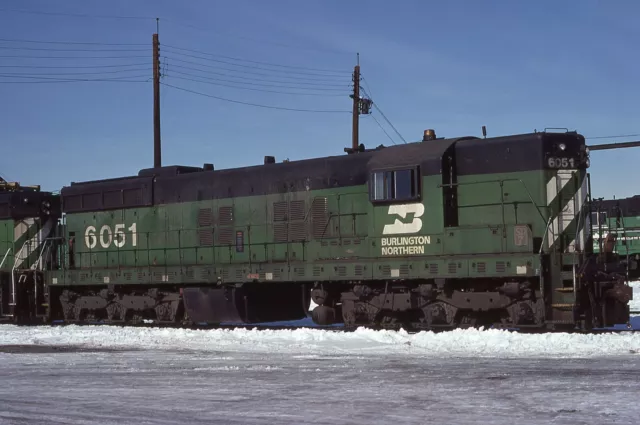 P: Original Slide BN Burlington Northern SD7 #6051 - Cicero IL 1981