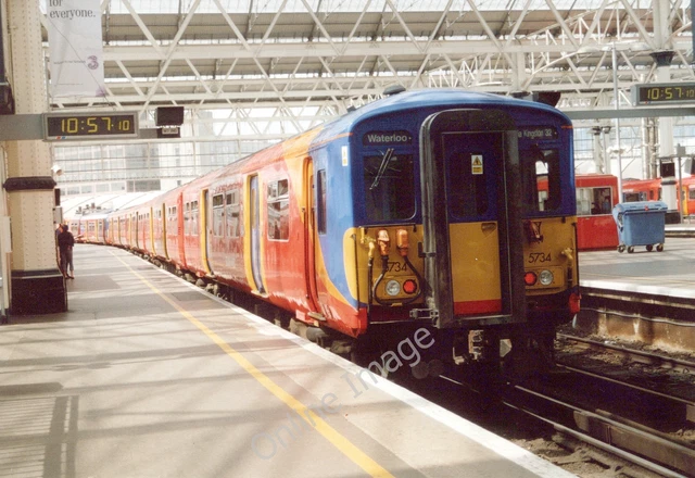 RAILWAY PHOTO 6X4 EMU 5734 South West Trains Waterloo 11/7/2006 £6.00 ...