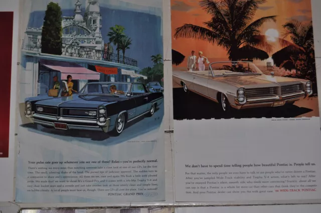 1964 PONTIAC advertisements x7, BONNEVILLE, Grand Prix, Tempest 3