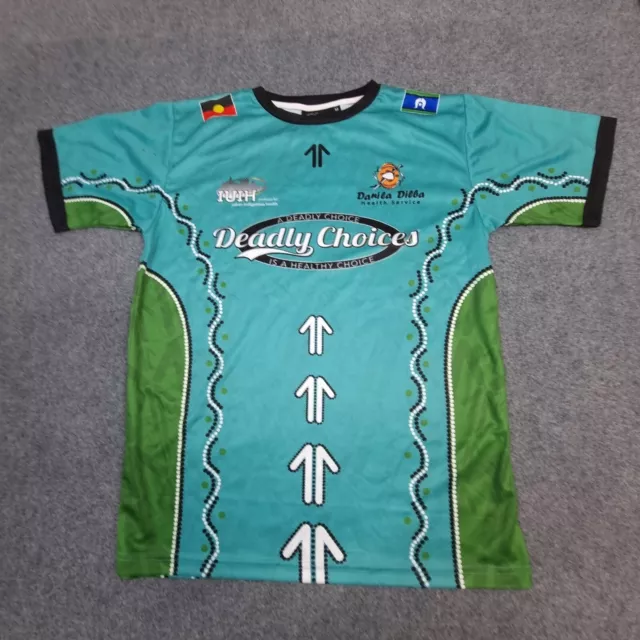 Deadly Choices Shirt Mens MEDIUM green Rugby League sports Tshirt koori Size M