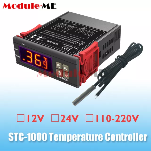 12/24/110-220V STC-1000 Temperature Controller Thermostat Control Temp Sensor