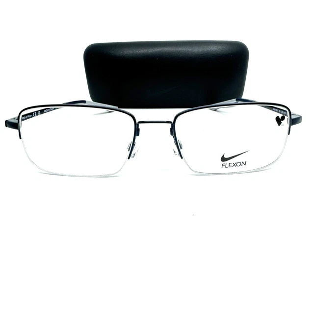 Nike 4306 401 Unisex Eyeglasses Rectangular Satin Navy/Midnight Navy Frame H9644