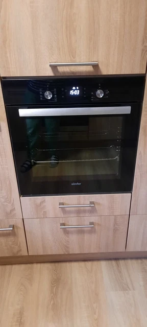 Einbau Backofen Grill Pizza Ofen 3 Funktionen Schwarz autark Elektro Backblech