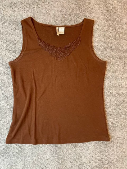 SAMANTHA STUART Sz Small Sleeveless Knit Top  Brown