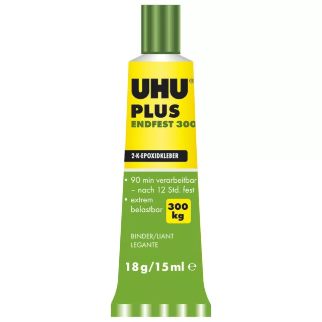 UHU Plus Endfest 300, 45640, Tube Binder/Härter 33 g, Blister 45640