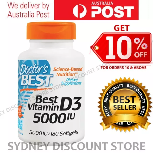 VITAMIN D 3 DOCTORS BEST 360 Capsules  5000 IU Softgel Value Best Brand 360 Caps