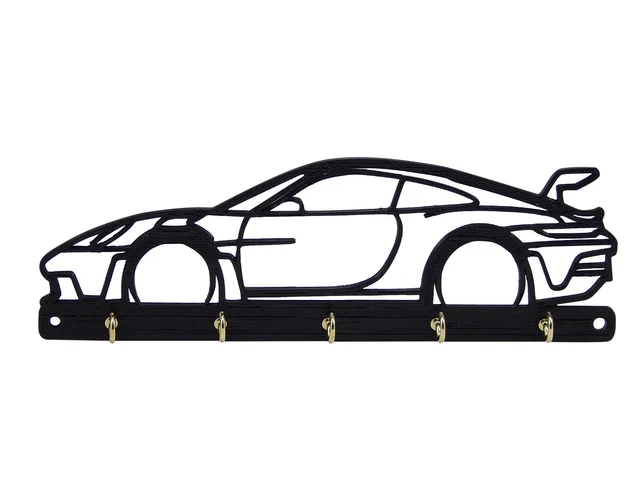 Porsche 911 Sports Car Key Rack Hook Hanger Holder Entryway Organizer for Wall