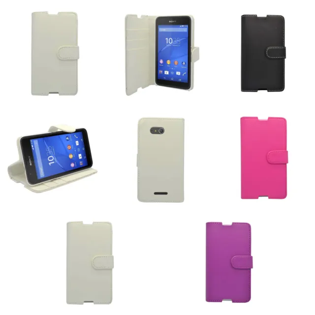 Case For Sony Xperia E4g Wallet Flip PU Leather Stand Card Slot Pouch Cover