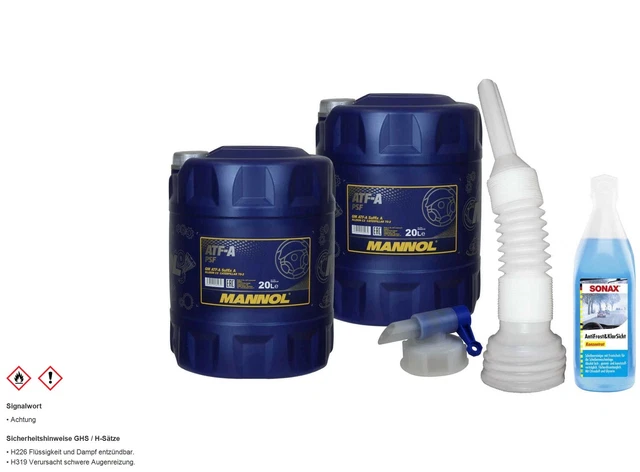40L mannol Huile Hydraulique Atf-A Psf Fluid Oil Incl. Robinet de Vidange Tuyau