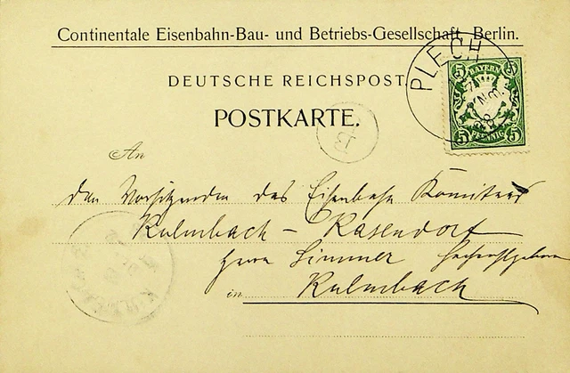 Deutschland Bayern 1898 5pf Mantel Von Arme Auf Postkarte Plech Sich Kulmbach