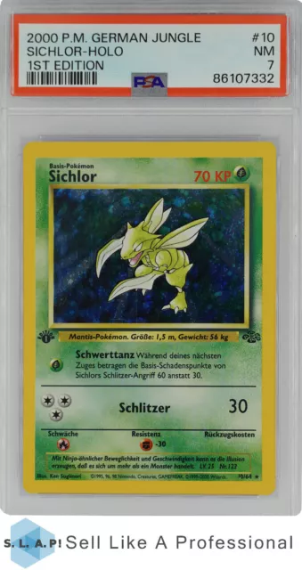 2000 Pokemon German Jungle 10 Sichlor-Holo 1St Edition Psa 7