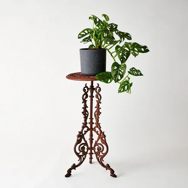 Cast Iron Vintage Style Side Table or Plant Stand Rust