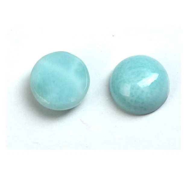 Naturel Larimar rond cabochon dos plat qualité AAA pierres précieuses en... 2