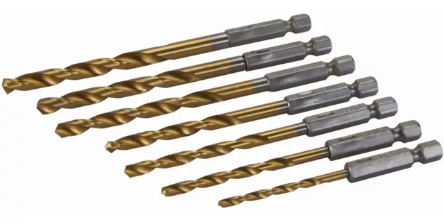 Silverline Bohrersätze Bohrer mit Sechskantschaft, 7-tlg. Satz 3,0–6,5 mm