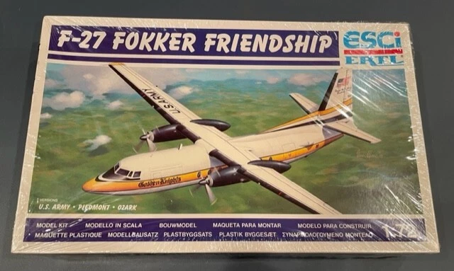ESCI FOKKER F 27 FRIENDSHIP ERTL Airplane Model 1/72 Piedmont Ozark US ARMY E5