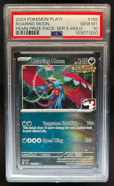 2024 POKEMON SV Temporal Forces TEF EN Roaring Moon Holo #109/162 PSA ...