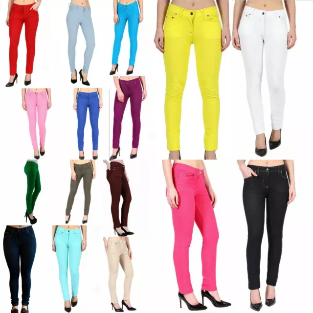 Women Elastic Skinny Stretchy High Waist Denim Jeans Leggings